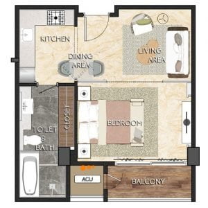 Floor Plan of Studio Apartment