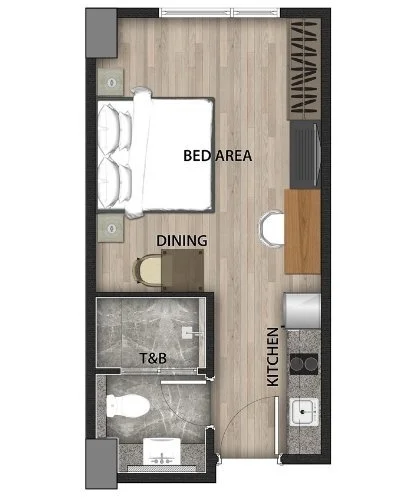 Floor plan for studio 27sqm