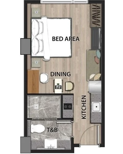 Floor plan for studio 27sqm