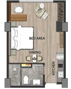 Floor plan for studio 37sqm